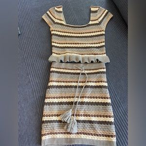 Matching set - skirt & top. Woven knit. Skirt is size small. Top is size medium